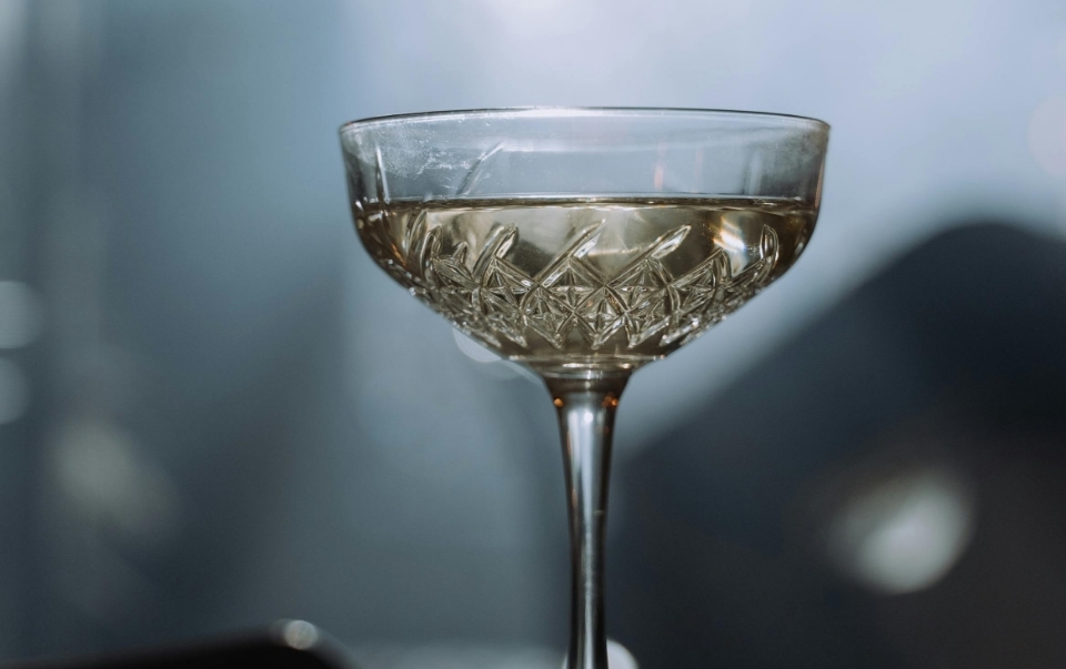 a glass of white wine